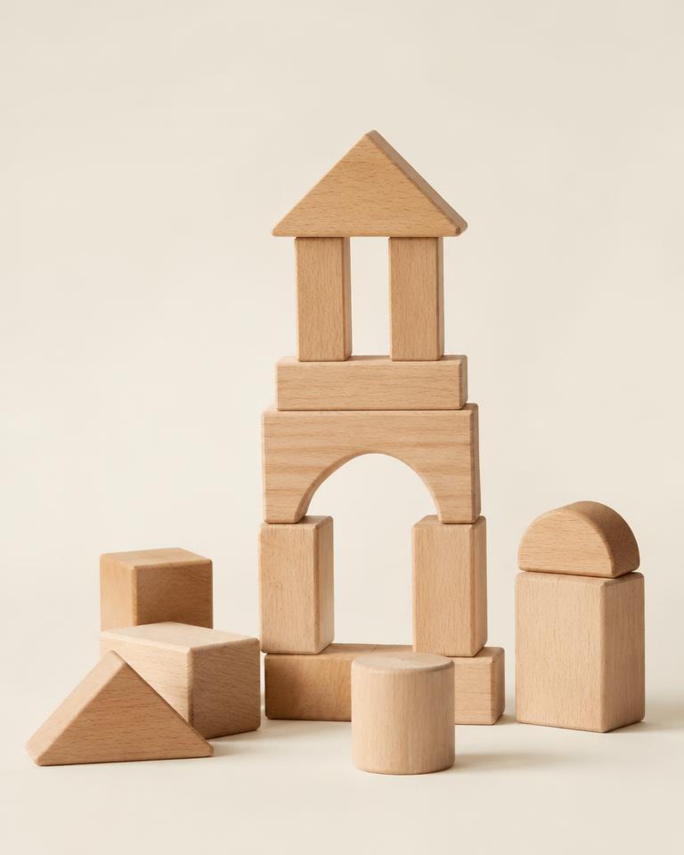 Houten stapelblokken set